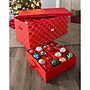 Simplify Ornament Storage Box with Lid, Fabric, Red/Gold (9085)~#|#~AD775D92-51CD-425D-ABB742DD498A29CF_sc7