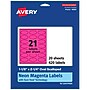 Avery Oval Scalloped Laser/Inkjet Multipurpose Labels, 1-1/8" x 2-1/4", Neon Magenta (420/Pack)~#|#~AD7B5C5E-2B83-4D77-94789D2A63A0D7F3_sc7