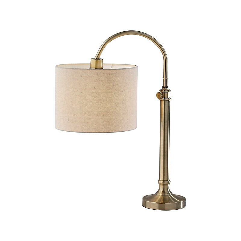 Simplee Adesso Barton Incandescent Desk Lamp, 32", Antique Brass (SL1178-21) image 1
