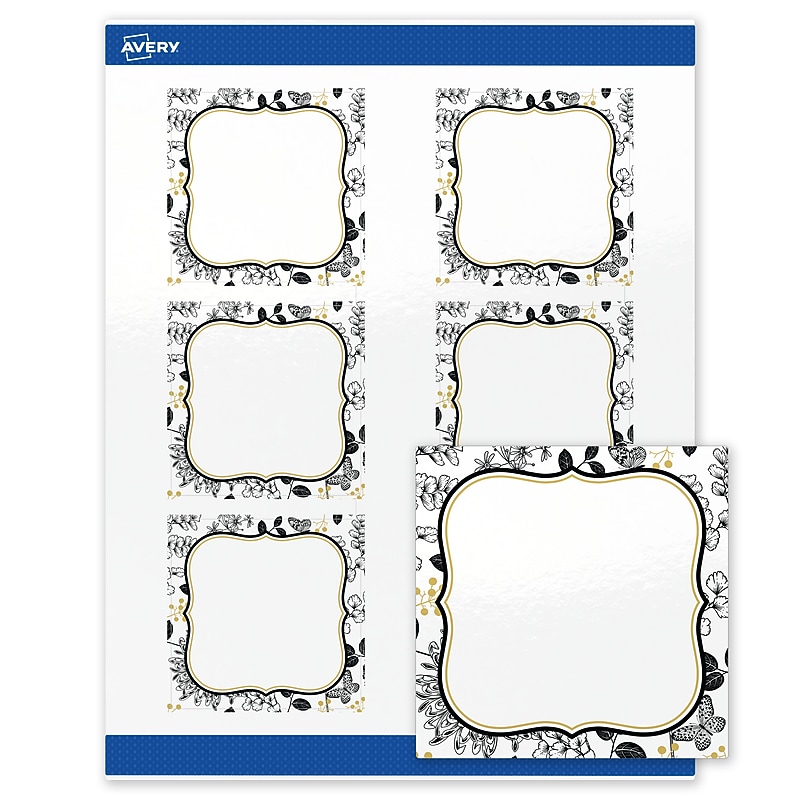 Avery Square Laser/Inkjet Multipurpose Labels, 3" x 3", White, 60/Pack (19479371030) image 1