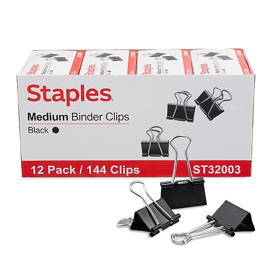 Staples Binder Clips, Small Size, 0.63" Capacity, Black Steel, 144 Pack – Durable Clips for Office Paper Bundling & Filing~#|#~AD8F9499-71B3-4806-B9CB486B4DB14010_sc7