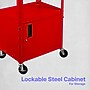 Luxor LEADER 3-Shelf Adjustable Media Utility Cart with Pullout Tray and Locking Cabinet, Red (AVJ42KBC-RD)~#|#~AD934FA0-489B-4F3F-BCD806D7BC28F585_sc7