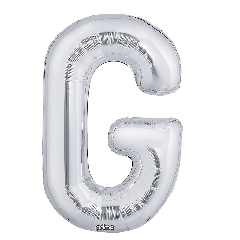 Party City (Air-Filled) 16" "G" Foil Balloon, Silver, 2/Pack (AM60050271-18) image 1