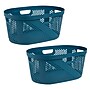 Mind Reader 10.57-Gallon Laundry Basket with Handles, Plastic, Blue, 2/Set (2HHAMP40-BLU)~#|#~ADA05566-526B-40B3-8B9FC80AD6E37DE8_sc7
