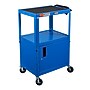 Luxor LEADER 3-Shelf Adjustable Media Utility Cart with Locking Cabinet, Blue (AVJ42C-RB)~#|#~ADA0F41B-12AC-40A7-A290DB6B0A363C80_sc7