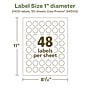 Avery EcoFriendly Laser/Inkjet Circle Multipurpose Labels, 1" Dia., White, 2400/Box (94500)~#|#~ADA34738-1C5B-4C75-8B254B1A00B8340E_sc7