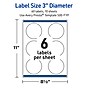 Avery Round Laser/Inkjet Multipurpose Labels, 3", White, 60/Pack (19479370976)~#|#~ADA56972-42AF-4A94-913FF78C2FE3FEEF_sc7