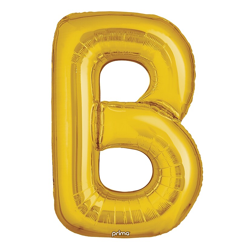 Party City 16" "B" Foil Balloon, Gold, 2/Pack (AM60050215-19) image 1