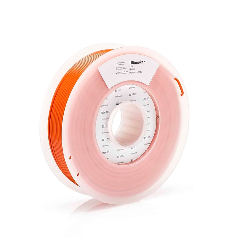 UltiMaker 2.85mm PETG Filament Spool for 3D Printers, Orange (227343) image 1