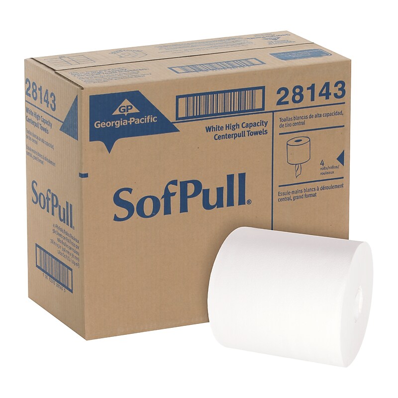SofPull Premium Centerpull Paper Towels, 1-ply, 560 Sheets/Roll, 4 Rolls/Pack (28143) image 1