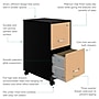 Space Solutions 2-Drawer Mobile File Cabinet, Letter Size, Lockable, 26.7"H x 14.25"W x 18"D, Black/Platinum Oak (25855)~#|#~ADB78619-33B9-4858-990CCBA18804B33E_sc7