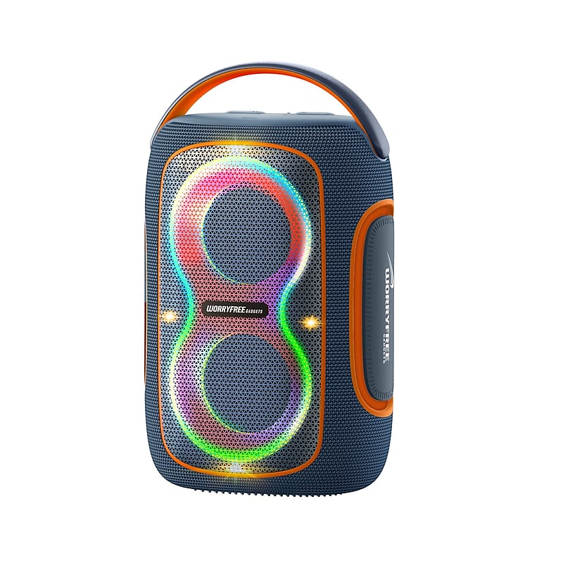 Worryfree Gadgets 50W Wireless Bluetooth Speaker with RGB Lights & Carry Handle, Blue (WH59-BLU) image 1