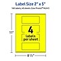 Avery Laser/Inkjet Rectangle Multipurpose Labels, 2" x 5", Neon Yellow, 160/Pack (94241)~#|#~ADC4A449-CC87-49EB-8B652D85FBF8C666_sc7