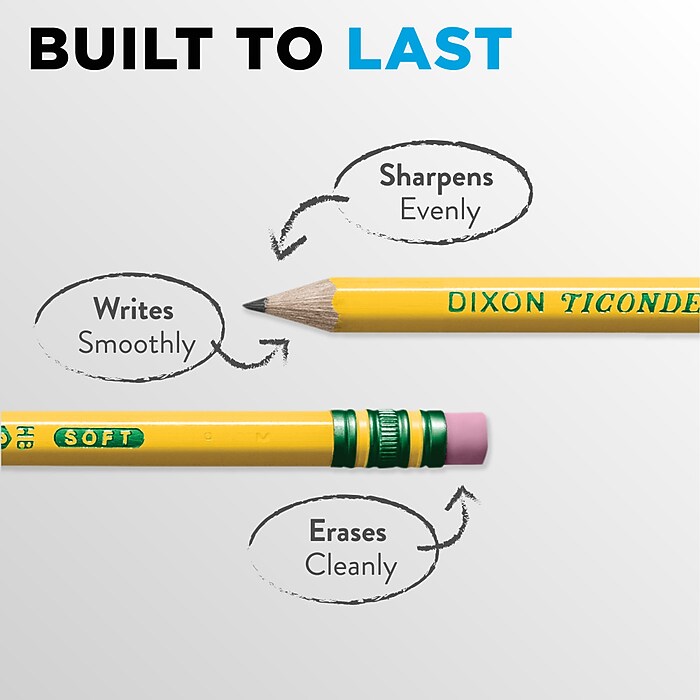 Ticonderoga The World's Best Pencil Wooden Pencil, 2.2mm, #2 Soft