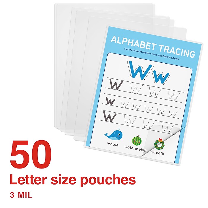 Staples Thermal Laminating Pouches, Letter Size, 3 Mil, 50