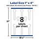 Avery Laser/Inkjet Multipurpose Labels, 4"  x 1", Matte White, 400/Box (94115)~#|#~ADC8A1E0-8F4E-40BA-AB9E356590C28078_sc7