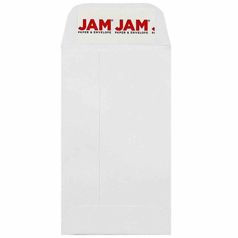 JAM Paper Self Seal #3 Coin Business Envelopes, 2 1/2" x 4 1/4", White, 50/Pack (356838553I) image 1
