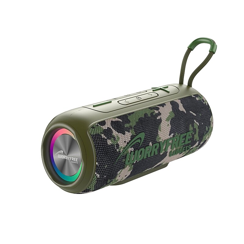Worryfree Gadgets Party Series Wireless Bluetooth Stereo Speaker, IPX6 Water Resistant, Camo (WP26-CMO) image 1