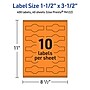 Avery Laser/Inkjet Multipurpose Decorative Edge Labels, 1.5" x 3.5", Bright Orange, 400/Pack (94122)~#|#~ADD20B86-4F6A-4D00-9C1EEB0E09BD2D7B_sc7