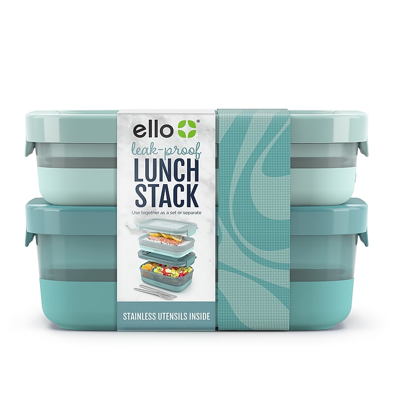 ello Lunch Stack Bento Box, Mint Chip, 16 oz. (621-2444-935-6) image 1