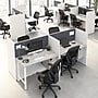 Bush Business Furniture Hustle 60"W 2 Person Back to Back Cubicle Panel Workstation, White/Platinum Gray (HUS023WHPG)~#|#~ADDCFA38-760D-4968-9C25A54A6650AA82_sc7