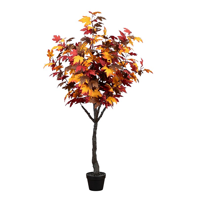 Nearly Natural 5' Autumn Smoky Maple Artificial Fall Tree (T4826) image 1