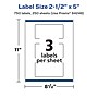 Avery Laser/Inkjet Multipurpose Labels, 5"  x 2.5", Matte White, 750/Box (94246)~#|#~ADE32C3A-ACAF-41B7-9C7DF26A96C74AC8_sc7