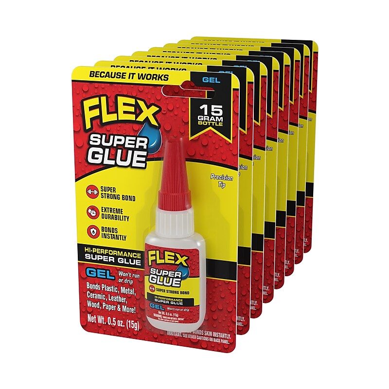Flex Seal Gel Super Glue, 0.5 oz., Clear, 8/Pack (SGGELB15-CS) image 1