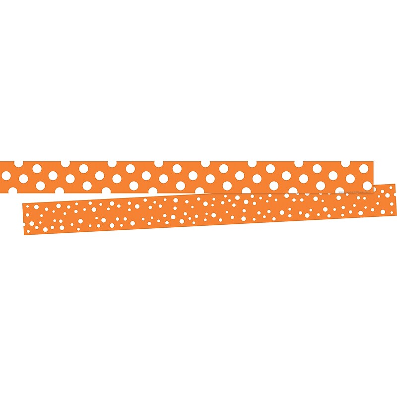 Barker Creek Double-Sided Border, 35" x 3", Dot to Dot Tangerine, 24/Pack (4436) image 1