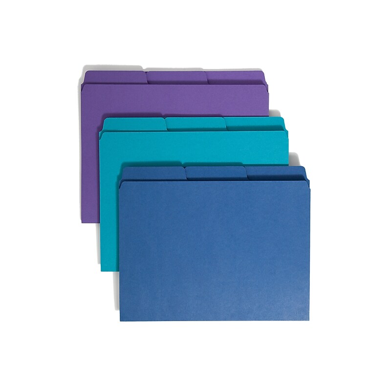 Smead SuperTab Organizer File Folder, Oversized 1/3-Cut Tab, Letter, Assorted Colors, 3/Pack (11989) image 1