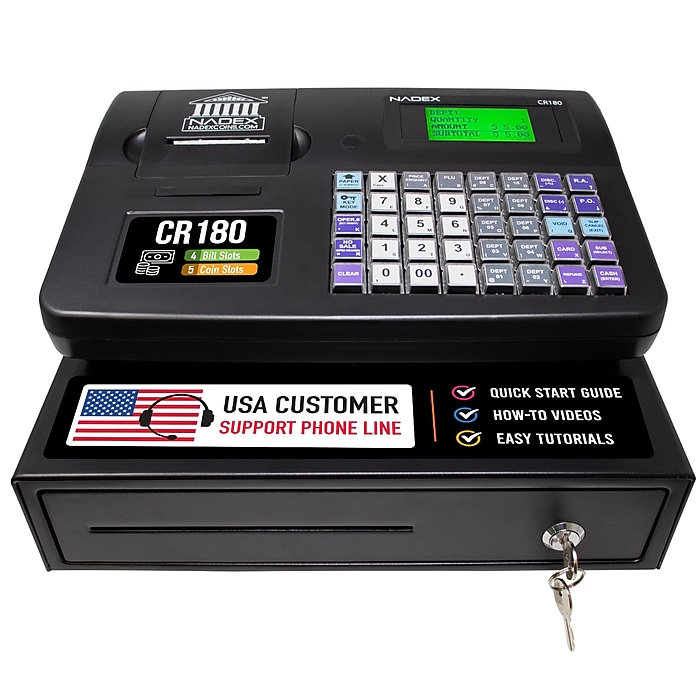 Nadex Coins CR180 NWHNXTE1666 Cash Register, Black | Staples