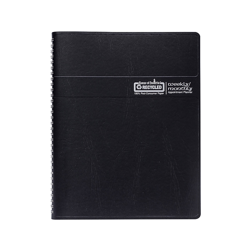 2025 House of Doolittle 8.5" x 11" Weekly & Monthly Appointment Book, Faux Leather Cover, Black (28302-25) image 1