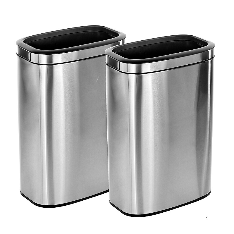Alpine Industries Stainless Steel Trash Can with Liner, 10.5 Gallon, 2/Pack (ALP470-40L-2PK) image 1