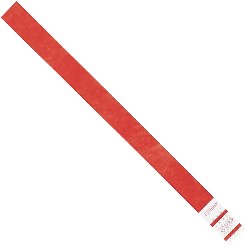 Tyvek Synthetic Fiber Crowd Control Wristbands, Red, 500/Carton (WR101RD) image 1