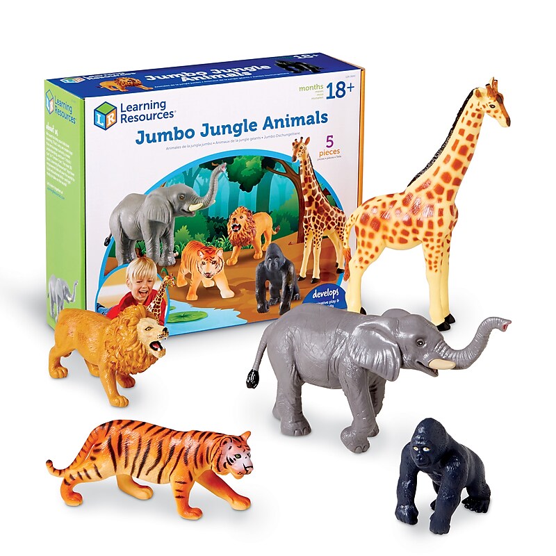 Learning Resources Jumbo Jungle Animals, Set of 5 (LER0693) image 1