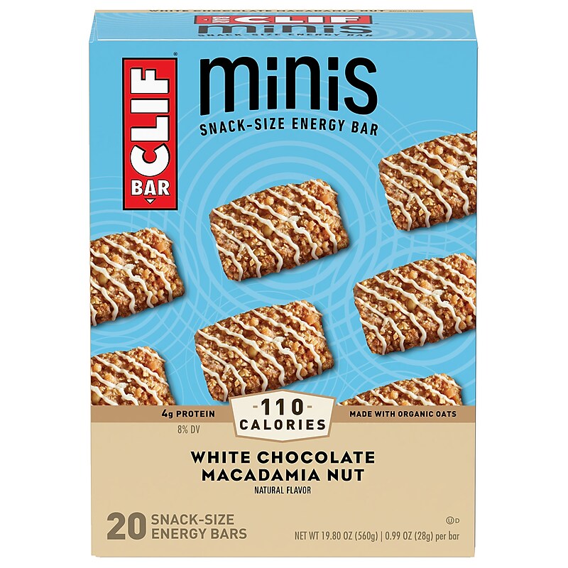 Clif Minis White Chocolate Macadamia Nut Energy Bar, 1 oz., 20 Bars/Box (CCC37295) image 1