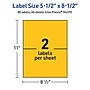 Avery Laser/Inkjet Rectangle Multipurpose Labels, 5.5" x 8.5", Bright Yellow, 80/Pack (94229)~#|#~AE202743-C43D-41A3-A1600644E58F17E5_sc7