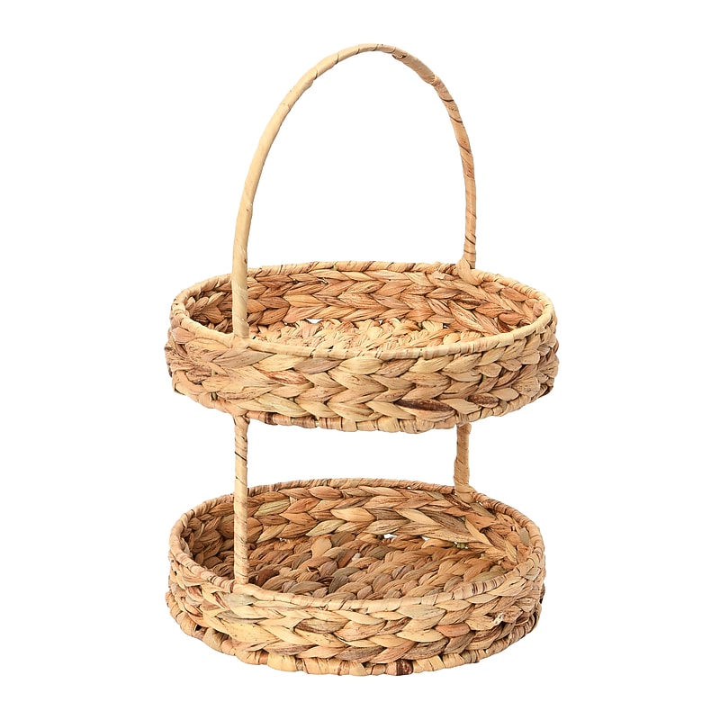 Household Essentials Water Hyacinth 2-Tier Tray (HHML-6682) image 1