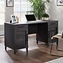 Sauder Tiffin Line 60"W Double Pedestal Desk, Raven Oak (433266)~#|#~AE2EF57C-4E16-4D46-BD1C11F89ABCEAA2_sc7