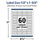 Avery TrueBlock Laser/Inkjet Rectangle Multipurpose Labels, 0.5" x 1.75", White, 3000/Box (94204)~#|#~AE318957-601D-4B24-BD3F8DE5429B16CA_sc7