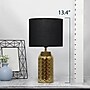 Simple Designs Whimsical Wave 13.4" LED Table Lamp, Gold Base/Black Shade (LT2123-GLD)~#|#~AE341541-0C5C-40C9-A8D1CF7C43B1E662_sc7