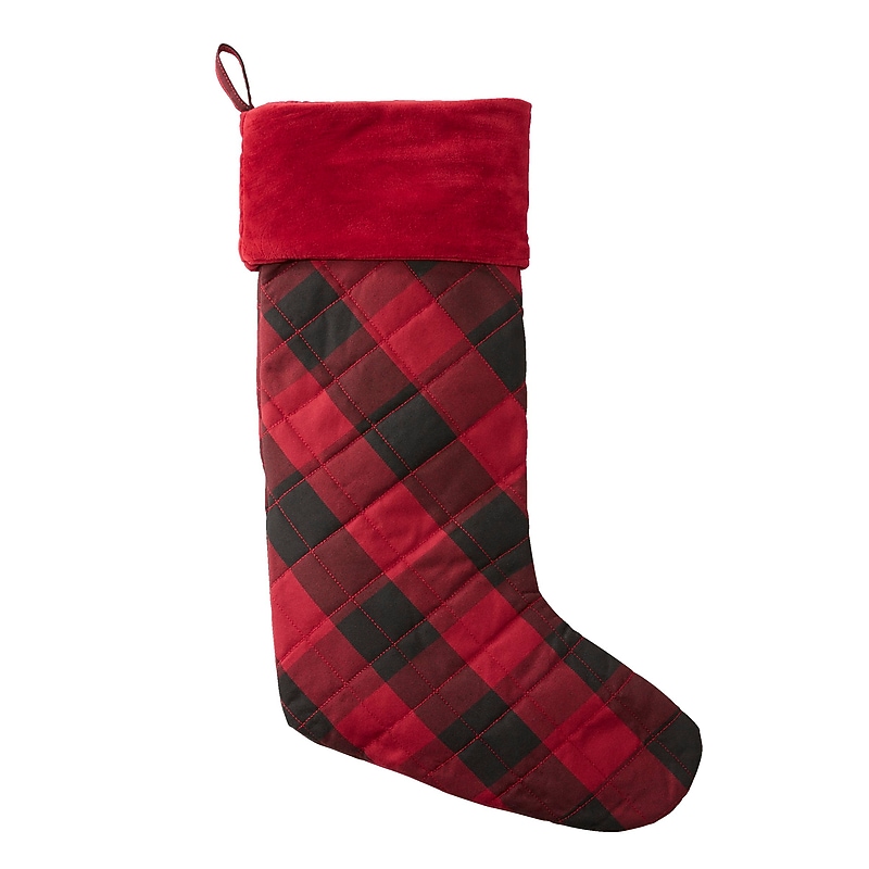 L.L.Bean Tartan Velvet Stocking, Buffalo Check (1000199276) image 1