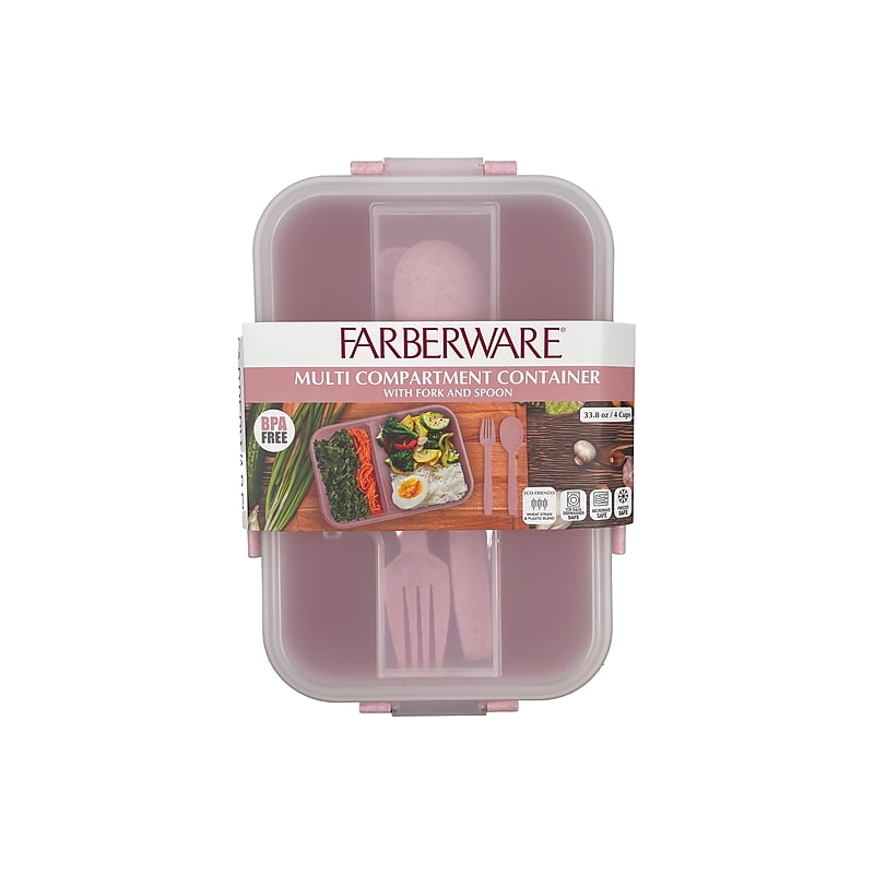 Farberware Bento Box, 2-Compartment, Blush, 33.8 oz. (FG83453) image 1