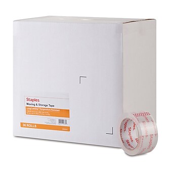 Staples Moving & Storage Packing Tape , 1.88" x 54.6 yds., Clear, 36/Rolls (52219)