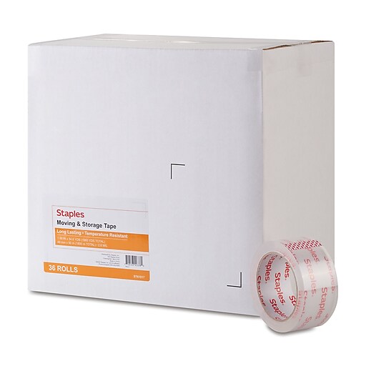 Staples Moving & Storage Packing Tape , 1.88" x 54.6 yds., Clear, 36