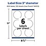 Avery Laser/Inkjet Round Multipurpose Labels, 3" Dia., White, 600 Labels/Box (94513 )~#|#~AE44B9D6-E3AD-4244-BBD4F96E05771F31_sc7