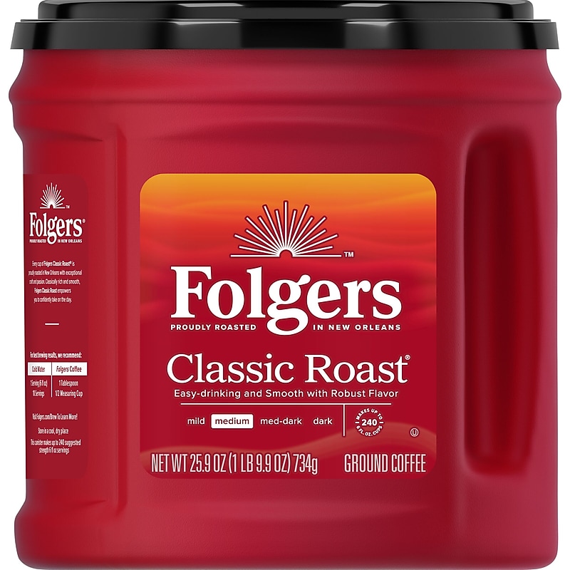 Folgers Classic Roast Ground Coffee, Medium Roast, 25.9 oz. Canister (SMU02042/2550030407) image 1