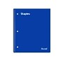 Staples 3-Subject Notebook, 8" x 10.5", Wide Ruled, Assorted Colors~#|#~AE489B63-83F6-45B4-A4A9ABACBF97EBB2_sc7