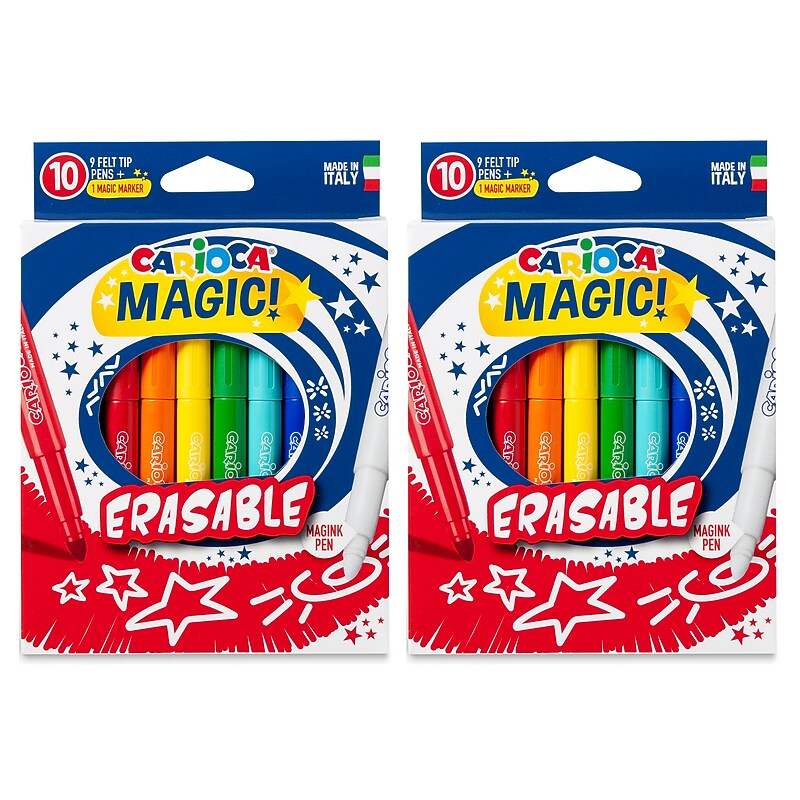 CARIOCA Magic! Washable Kids Markers, Maxi Tip, Assorted Colors, 10/Pack, 2/Bundle (CRA43182-2) image 1