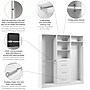 Bestar Florence Closet System, 6 Shelves, 4 Drawers, 75"W x 16"D, White (127643-000017)~#|#~AE4A99D1-A5D2-4A5F-984AC01565EB9AC7_sc7